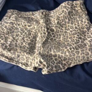 American Eagle Outfitters Leopard Print Jean Shorts